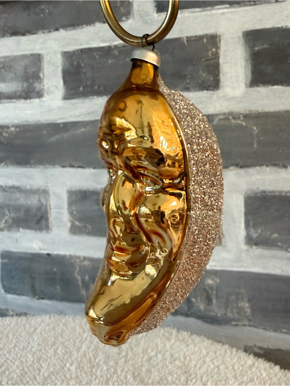 Vtg Celestial Man In The Moon Blown Glass Christmas Ornament West Germany